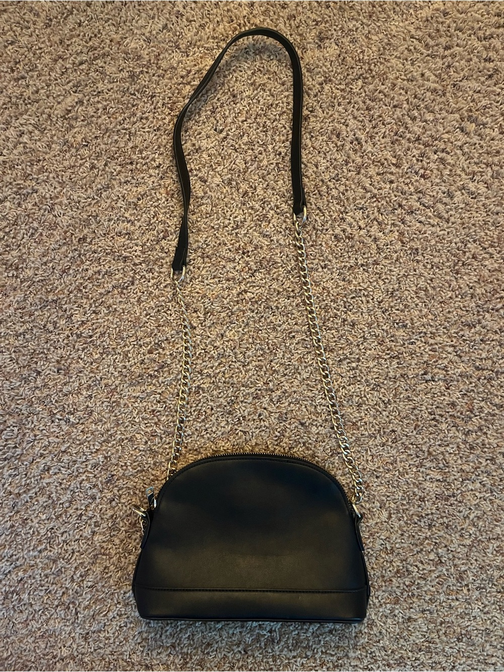 Forever 21 Black Crossbody Bag with Gold Chain Strap